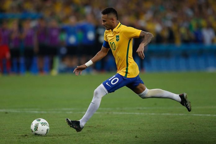 Neymar Jr playing for Brazil