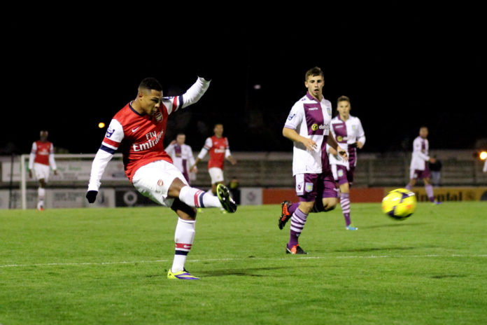 Serge Gnabry playing for Arsenal